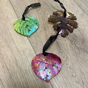Stained Glass Leaf Ornaments set of 3